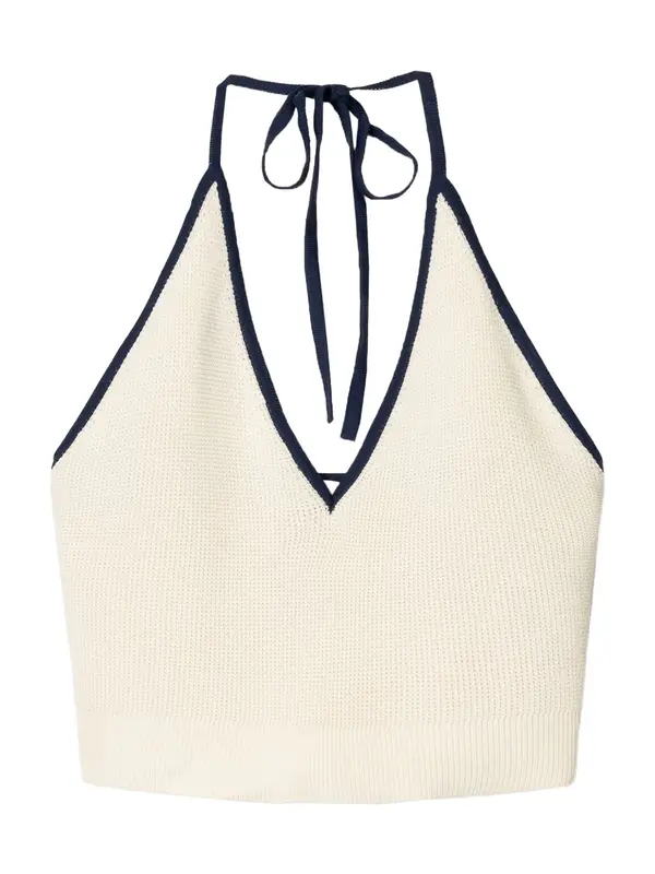Bershka Bershka Top  ecru / črna