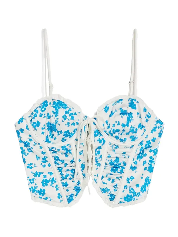 Bershka Bershka Top  modra / bela