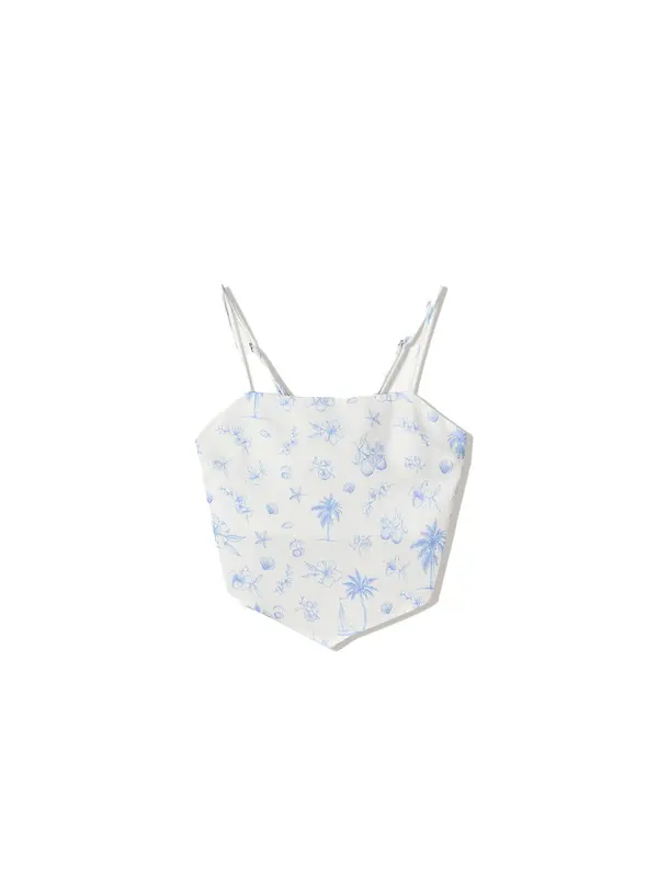 Bershka Bershka Top  nebeško modra / bela
