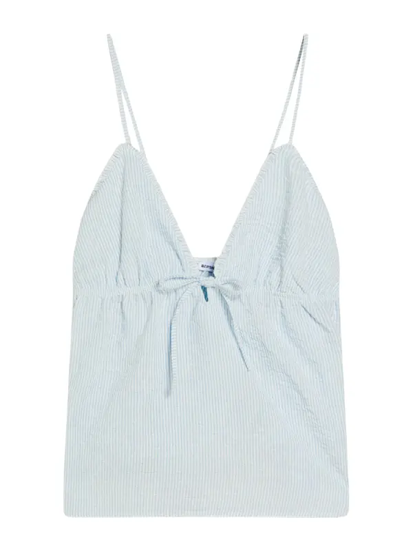 Bershka Bershka Top  svetlo modra / bela