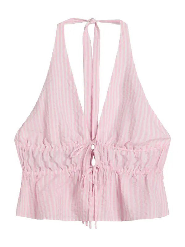 Bershka Bershka Top  svetlo roza / bela