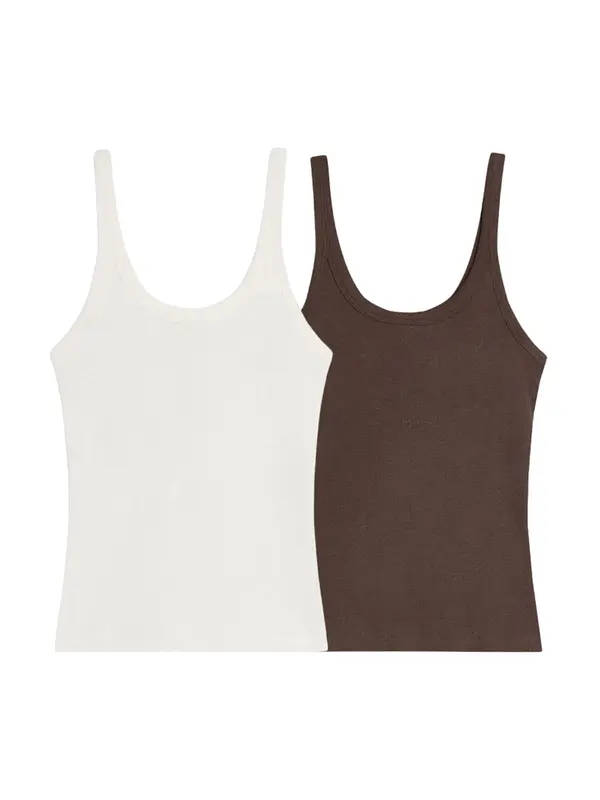 Bershka Bershka Top  temno rjava / bela