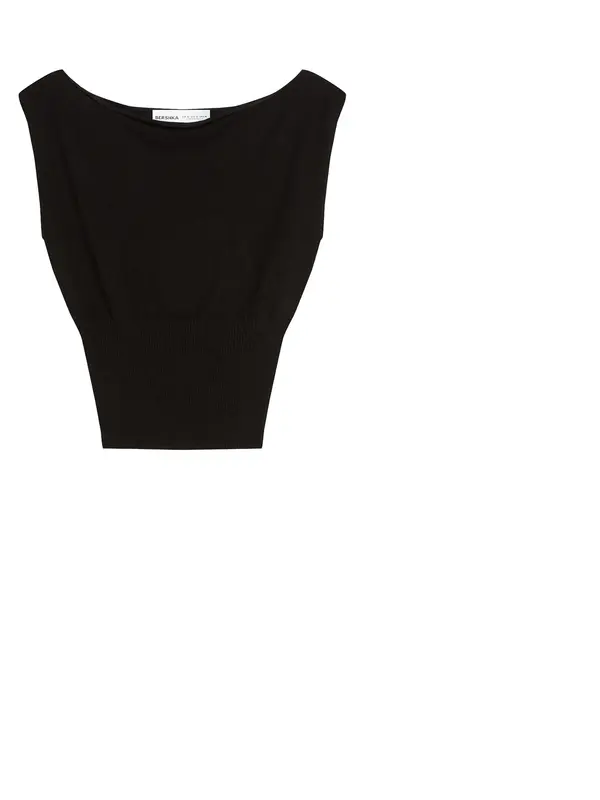 Bershka Bershka Top z naramnicami  črna