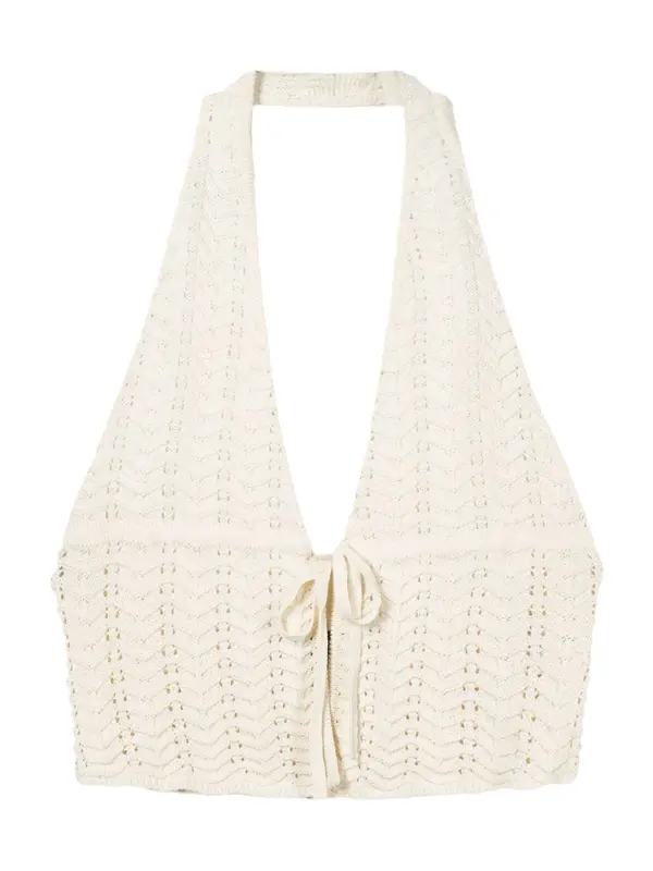 Bershka Bershka Top z naramnicami  ecru