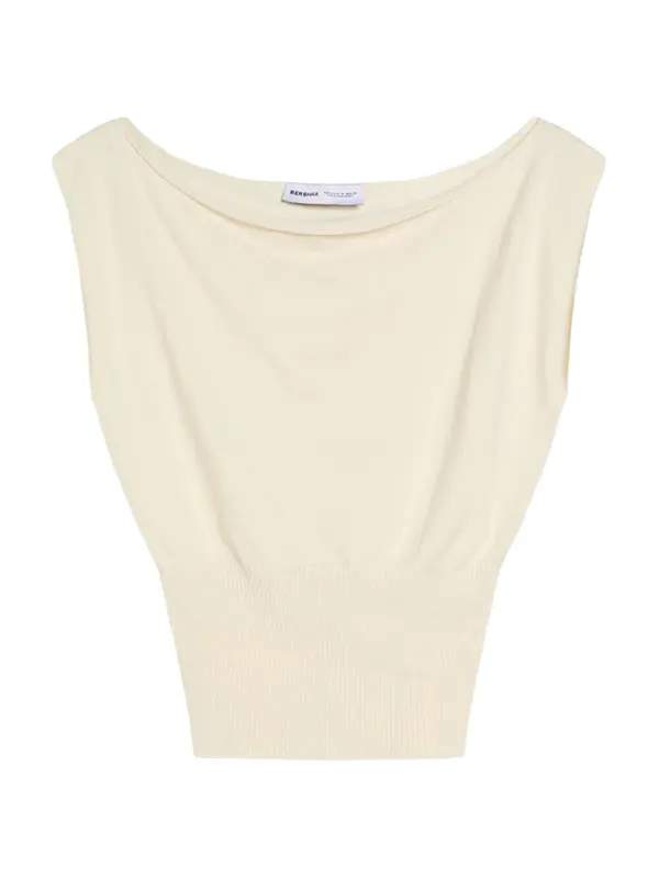 Bershka Bershka Top z naramnicami  ecru