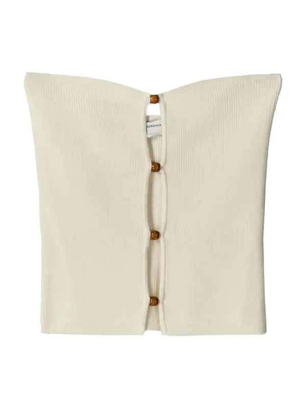 Bershka Bershka Top z naramnicami  ecru
