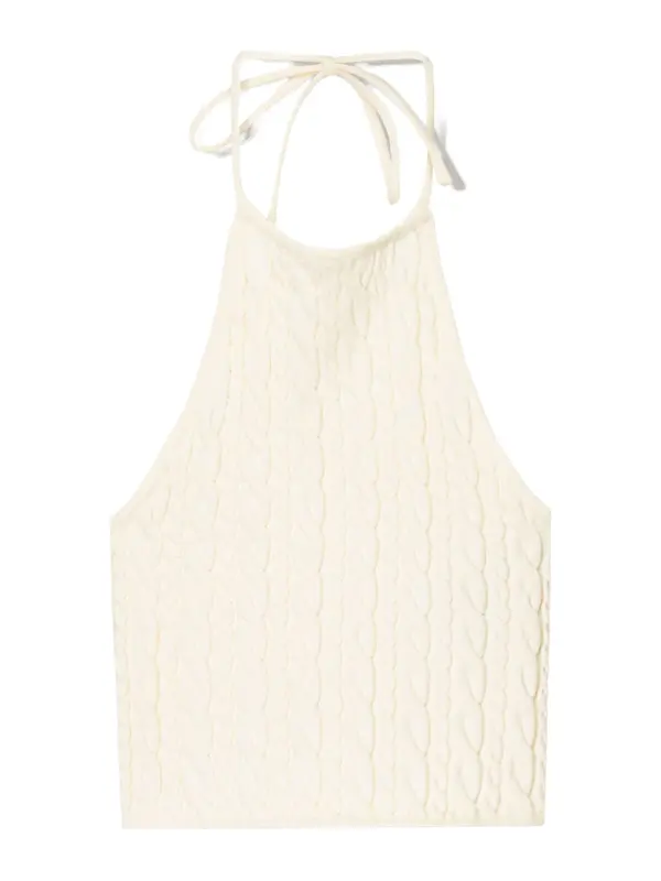 Bershka Bershka Top z naramnicami  ecru