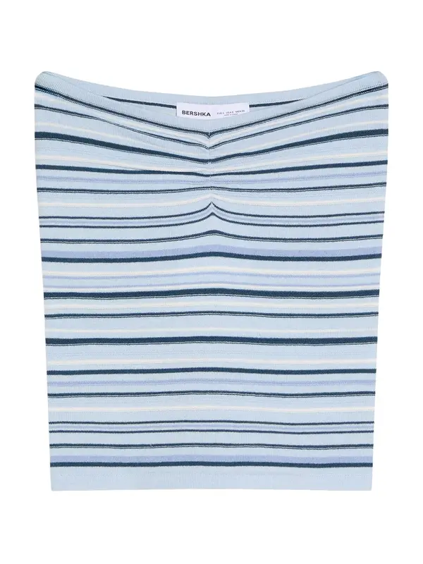 Bershka Bershka Top z naramnicami  mornarska / golobje modra / svetlo modra / bela