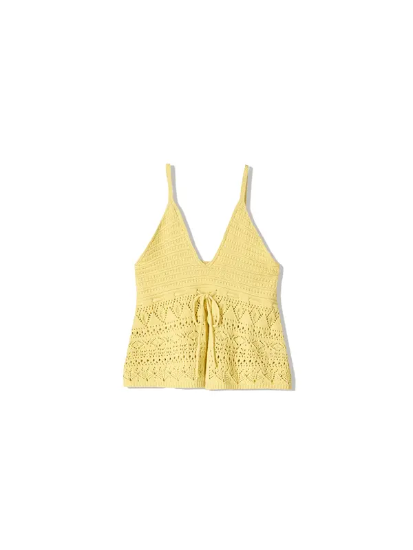 Bershka Bershka Top z naramnicami  rumena