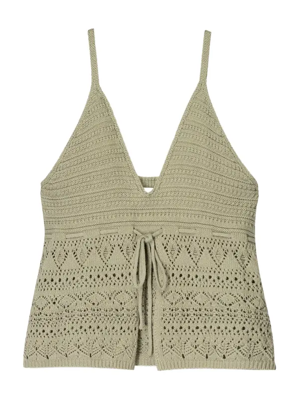 Bershka Bershka Top z naramnicami  temno bež
