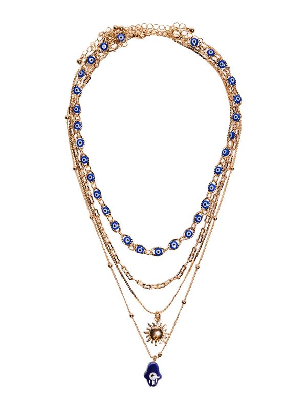 Bershka Bershka Verižica  modra / svetlo modra / zlata