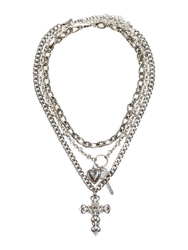 Bershka Bershka Verižica  srebrna / transparentna