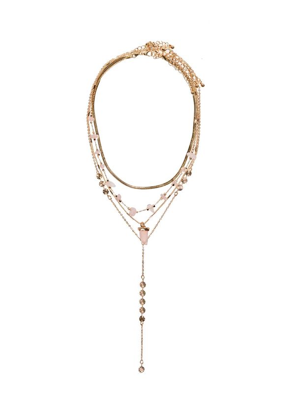 Bershka Bershka Verižica  zlata / svetlo roza