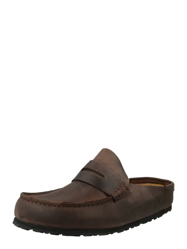 BIRKENSTOCK BIRKENSTOCK Nizki natikači 'Naples Wrapped'  temno rjava