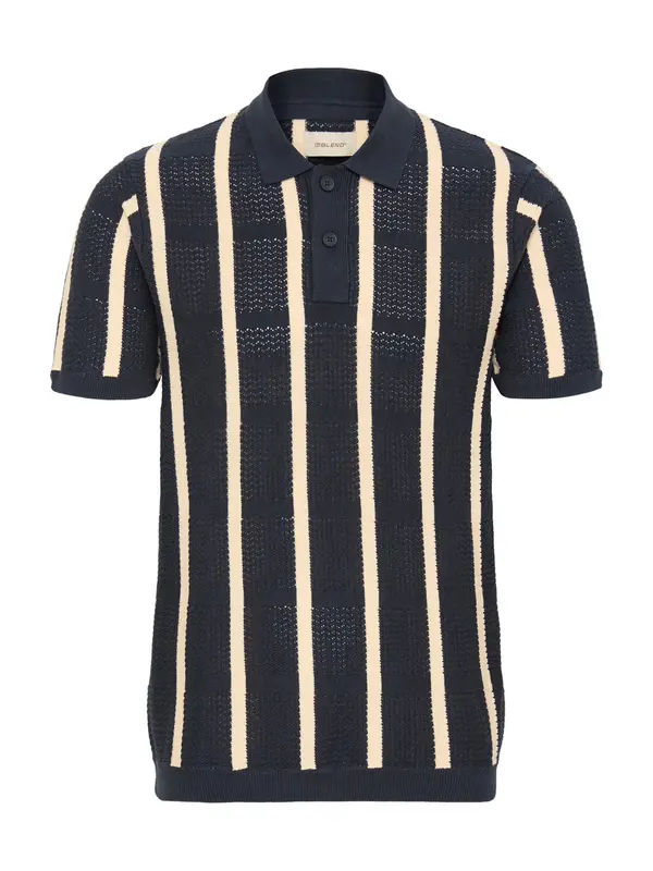BLEND BLEND Majica ' BHDarin Striped '  temno modra / mokka