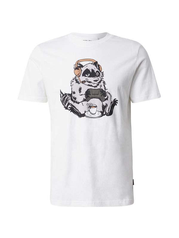 BLEND BLEND Majica 'JAVOR'  siva / oranžna / črna / bela