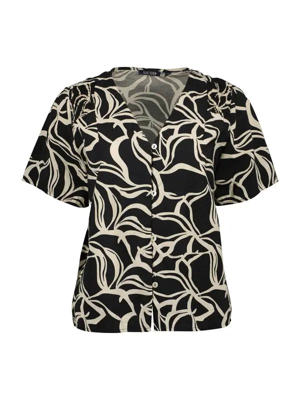 BLUE SEVEN BLUE SEVEN Bluza  kremna / črna