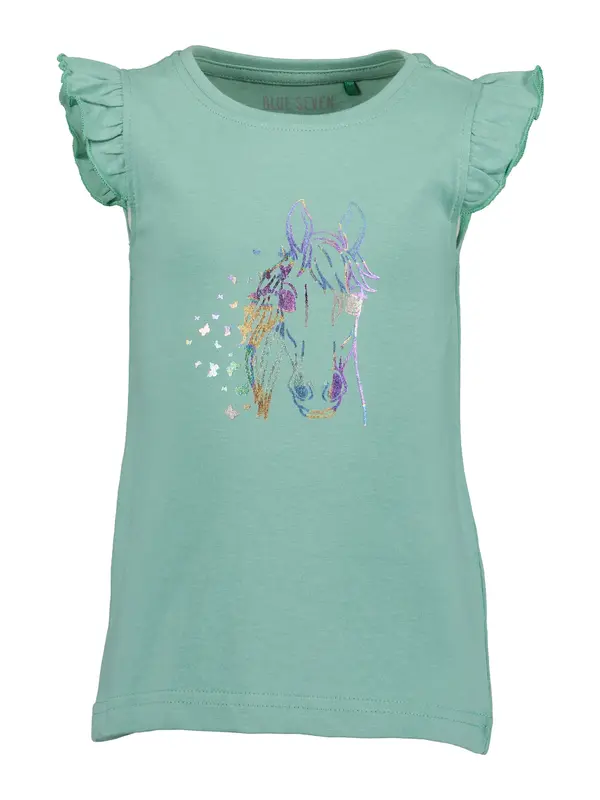 BLUE SEVEN BLUE SEVEN Majica  modra / svetlo zelena / lila / srebrna