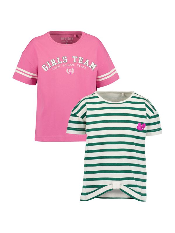 BLUE SEVEN BLUE SEVEN Majica  temno zelena / svetlo roza / bela