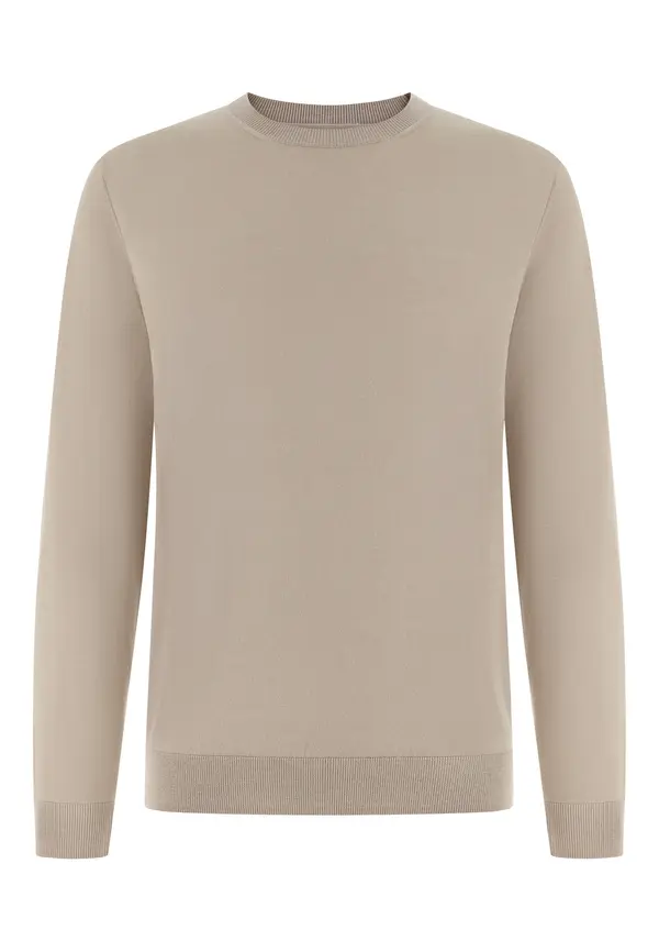 Boggi Milano Boggi Milano Telovnik ' Crew Neck Jumper in Superfine Wool '  pesek