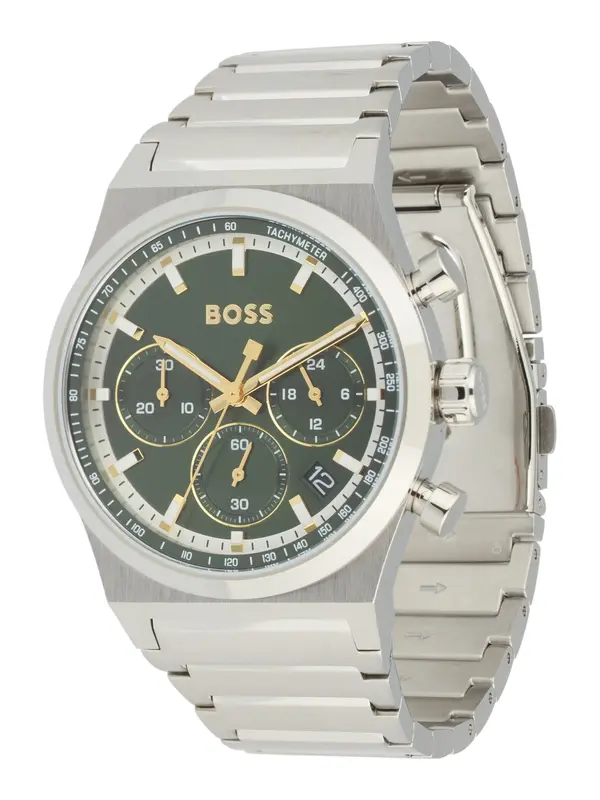 BOSS BOSS Analogna ura 'CANDOR CHRONO'  zlata / temno zelena / srebrna