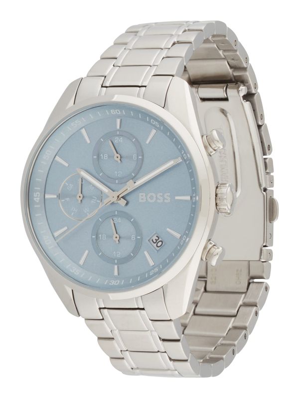 BOSS BOSS Analogna ura 'GRAND TOUR'  svetlo modra / srebrna