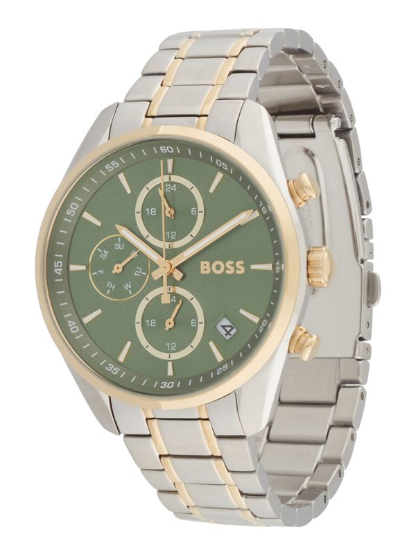 BOSS BOSS Analogna ura 'GRAND TOUR'  zlata / zelena / srebrna