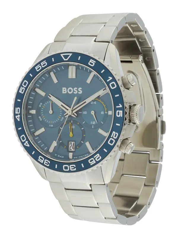 BOSS BOSS Analogna ura 'RUNNER'  mornarska / rumena / srebrna