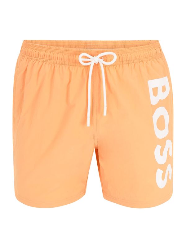 BOSS Black BOSS Black Kratke kopalne hlače 'Octopus'  oranžna / bela
