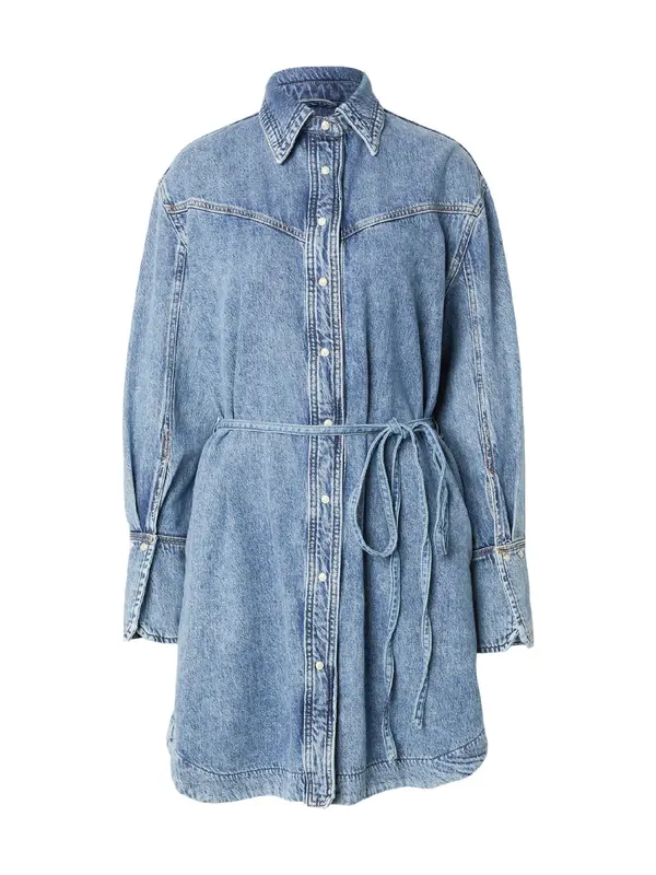 BOSS BOSS Dolga srajca  moder denim