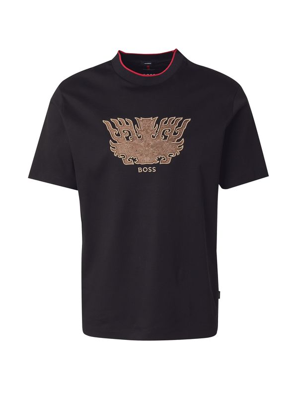 BOSS BOSS Majica 'C-Taut 10'  rjava / svetlo rjava / črna