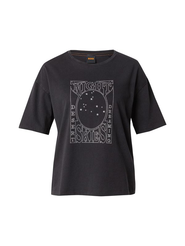 BOSS BOSS Majica 'C_Evi_10'  črna / srebrna