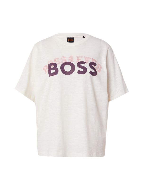 BOSS BOSS Majica 'Etabacky'  temno liila / roza / bela