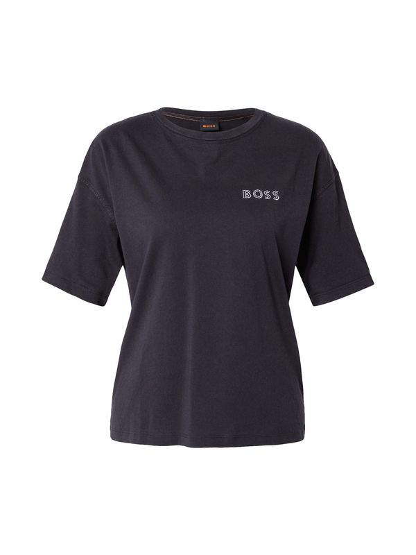 BOSS BOSS Majica 'Evi'  črna / srebrna