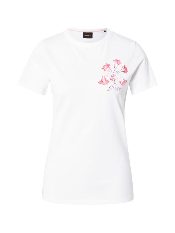 BOSS BOSS Majica  magenta / bela