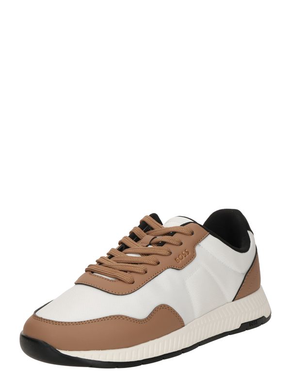 BOSS BOSS Nizke superge 'Titanium'  čokolada / bela