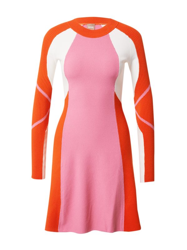 BOSS Orange BOSS Orange Pletena obleka 'Firoko'  oranžna / roza / bela