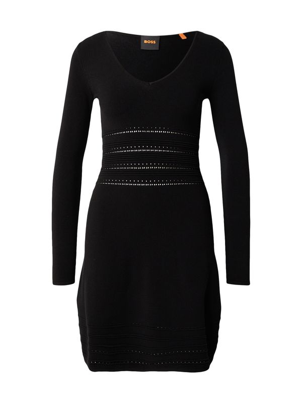 BOSS BOSS Pletena obleka 'C_Fudino'  črna