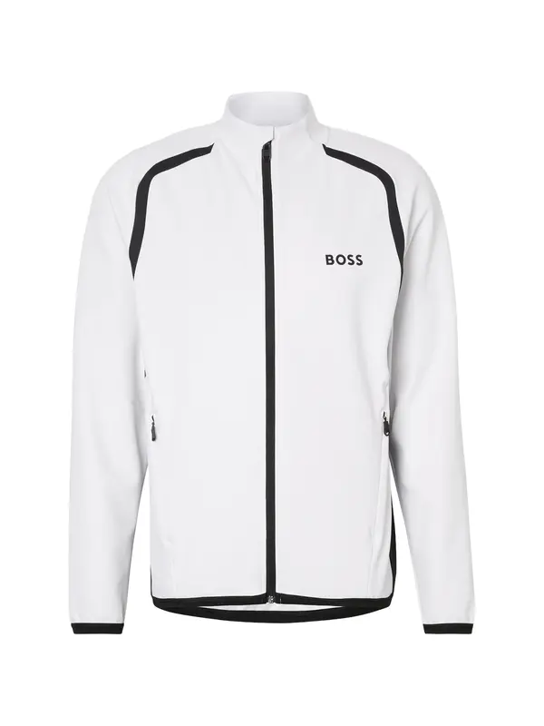 BOSS BOSS Športna jopa na zadrgo 'Spin'  črna / bela