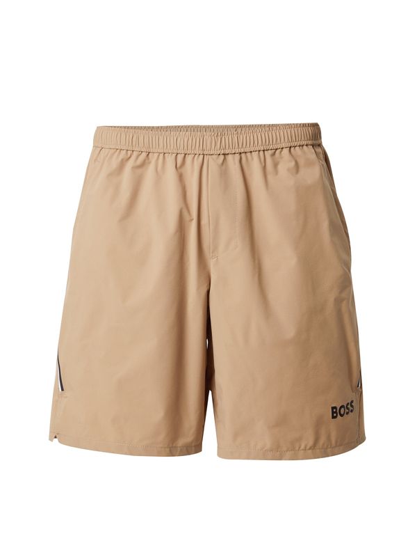 BOSS BOSS Športne hlače 'S_Score_TOC'  kamela / črna / bela