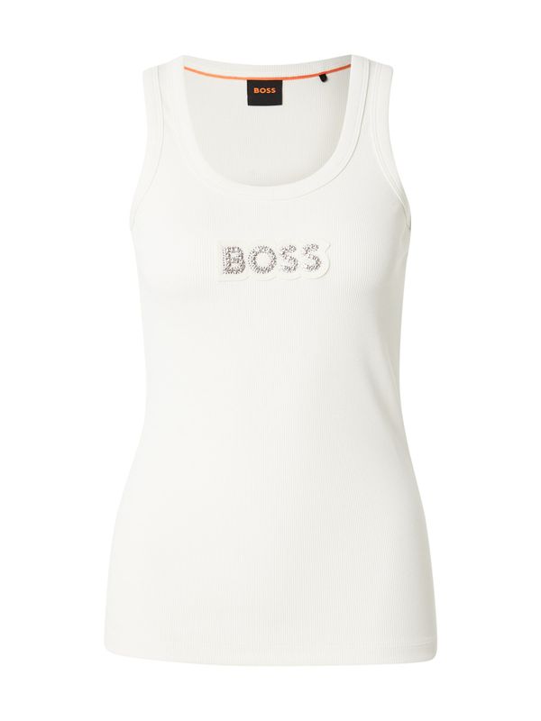 BOSS BOSS Top 'C_Ematite'  srebrna / bela