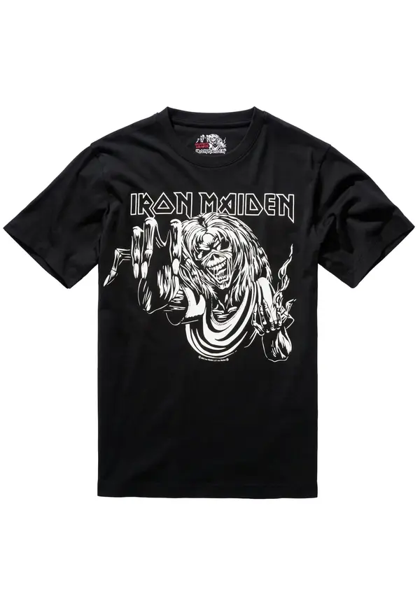 Brandit Brandit Majica 'Iron Maiden'  črna / bela