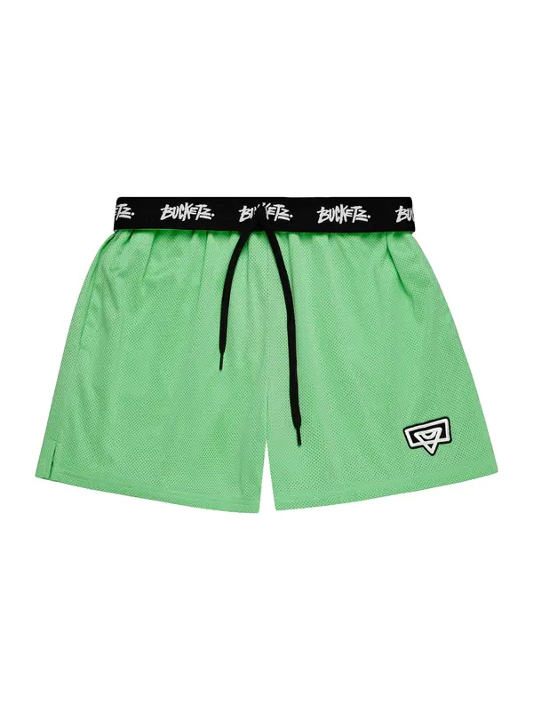 Bucketz Bucketz Športne hlače 'All Day'  limeta / črna / bela