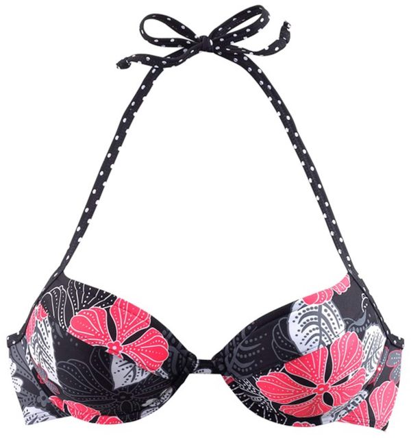 BUFFALO BUFFALO Bikini zgornji del 'City'  svetlo siva / temno roza / črna