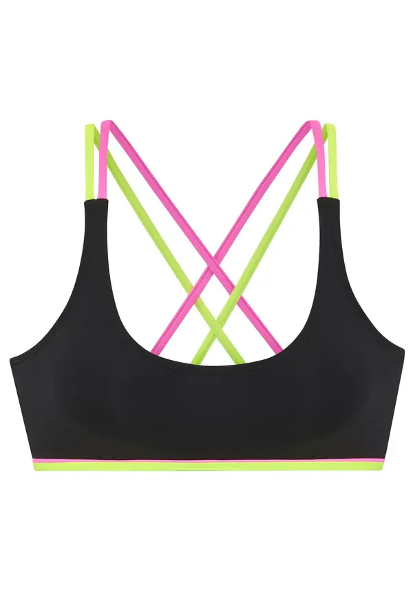 BUFFALO BUFFALO Bikini zgornji del  limeta / roza / črna