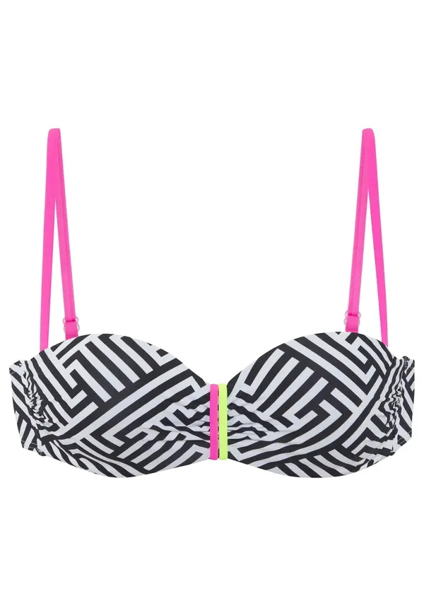 BUFFALO BUFFALO Bikini zgornji del  neonsko rumena / roza / črna / bela