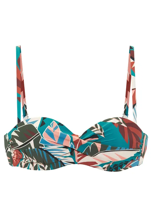 BUFFALO BUFFALO Bikini zgornji del  slonovina / cijansko modra / rjasto rjava / temno zelena