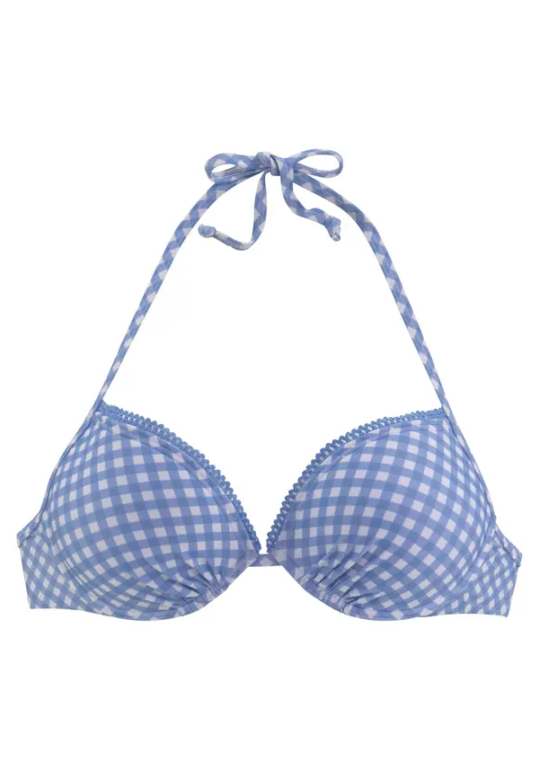 BUFFALO BUFFALO Bikini zgornji del  svetlo modra / bela