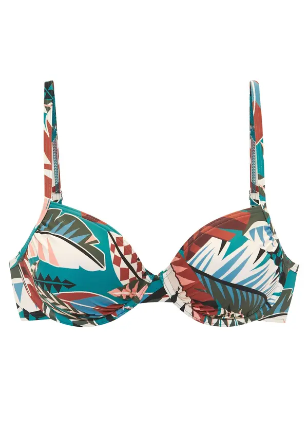 BUFFALO BUFFALO Bikini zgornji del  svetlo modra / oliva / temno rdeča / bela