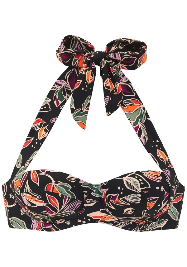 BUFFALO BUFFALO Bikini zgornji del  temno zelena / oranžna / črna / bela
